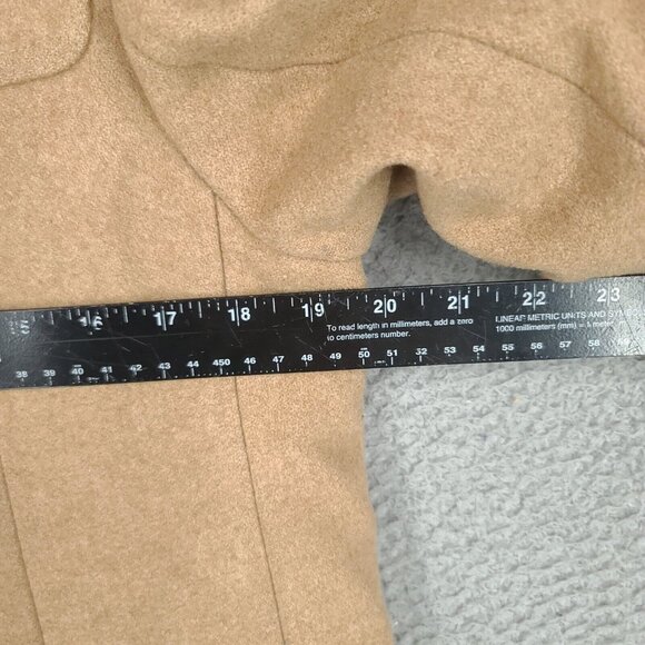 Tommy Hilfiger Jacket Womens Medium Brown Beige Full Zip Hooded 59% Wool - Picture 8 of 11